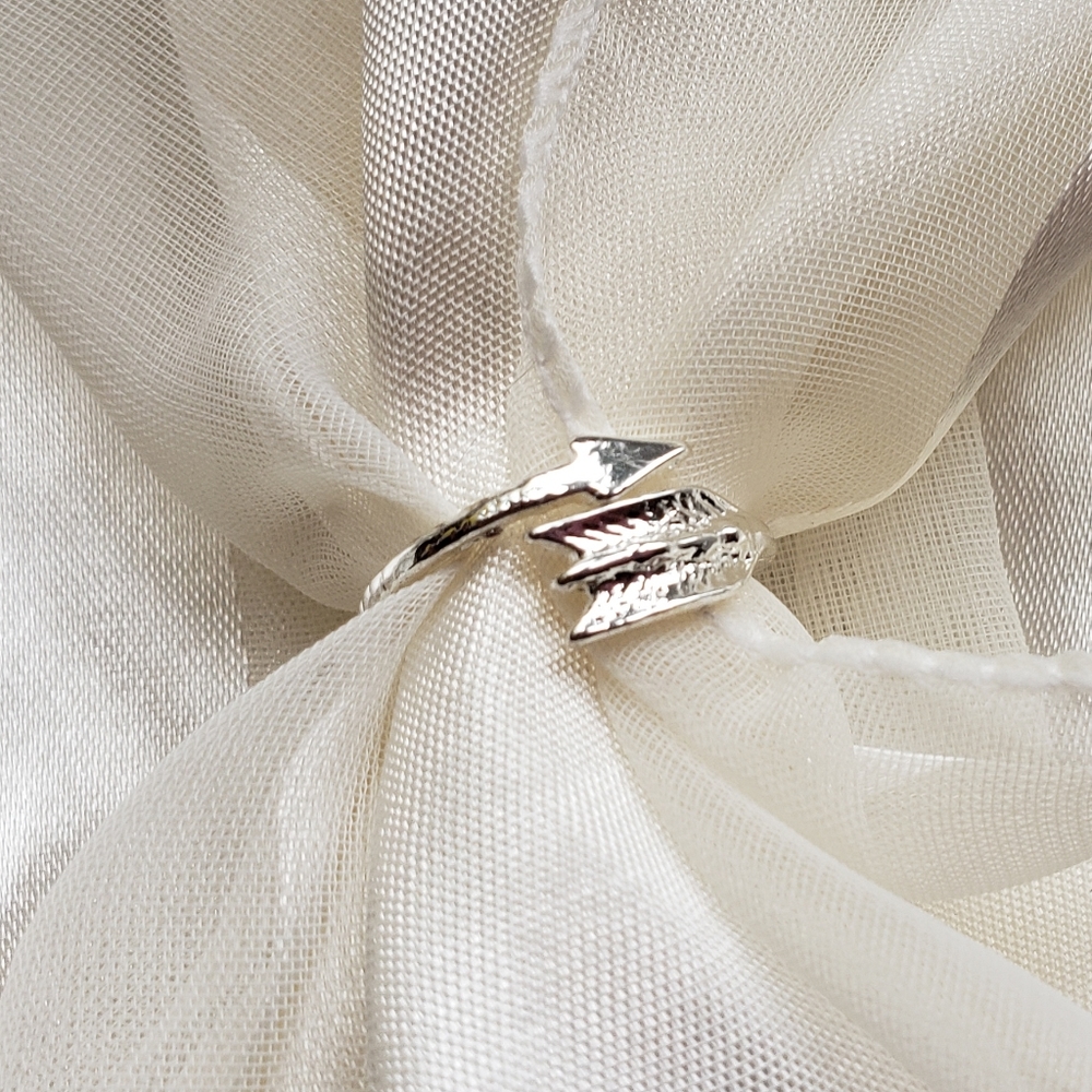 Dainty Silvertone Arrow Ring